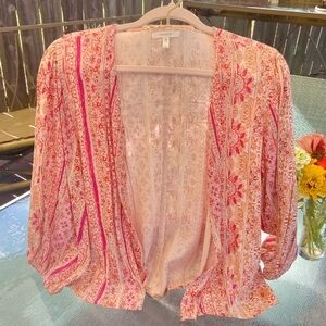 NWOT Maurices Tapestry Floral Cropped Kimono, L